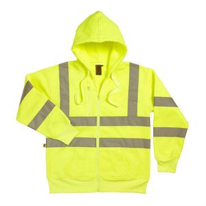 Warrior Yellow Hi Viz Hooded Zip Sweatshirt