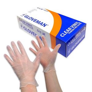 Gloveman Powder Free Clear Vinyl Gloves