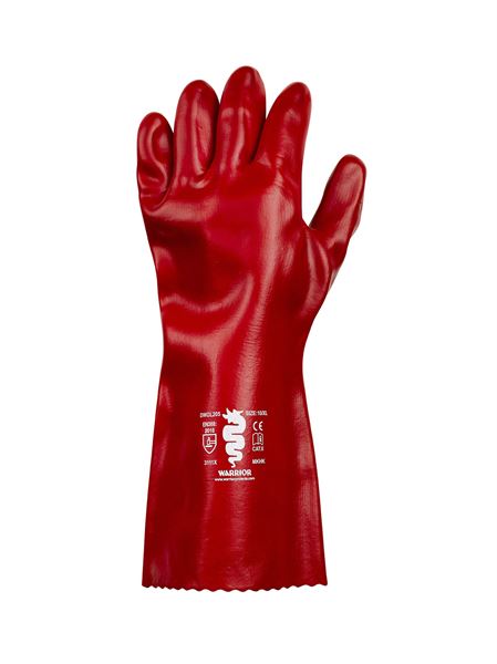 Warrior X6 Red Pvc 16" Gauntlets Sz 10